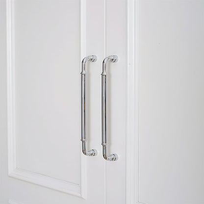 Comforsyco Round Bar Brass Cabinet Handles and Knobs for Wardrobes