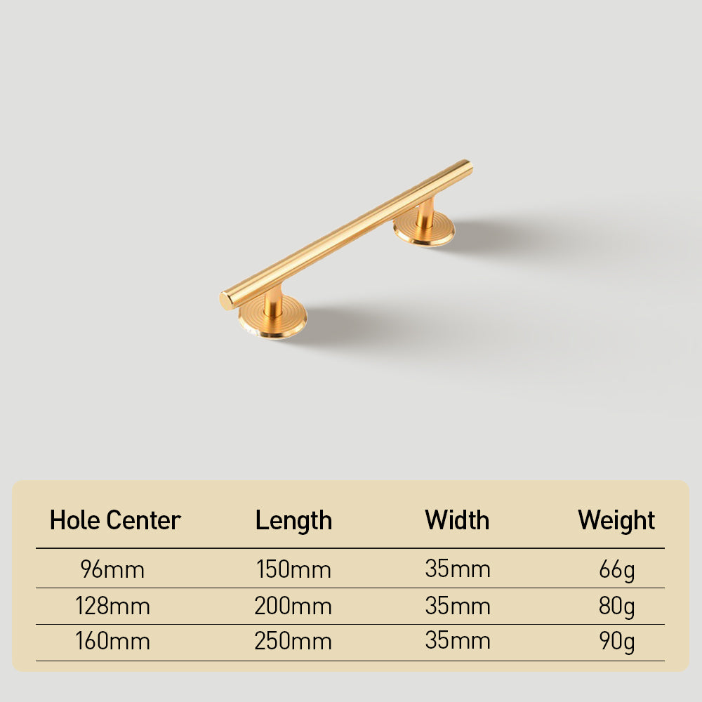 Comforsyco Round Bar Cabinet Pulls and Drawer Handles with Round Bases