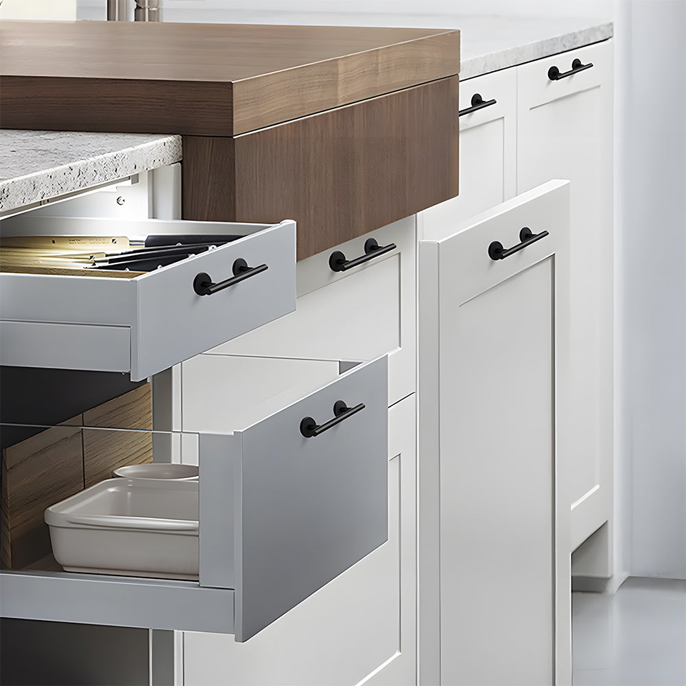 Comforsyco Round Bar Cabinet Pulls and Drawer Handles with Round Bases
