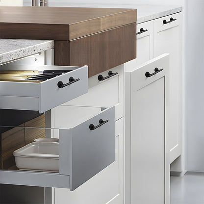 Comforsyco Round Bar Cabinet Pulls and Drawer Handles with Round Bases