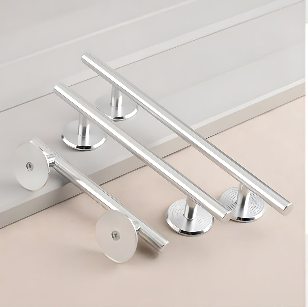 Comforsyco Round Bar Cabinet Pulls and Drawer Handles with Round Bases
