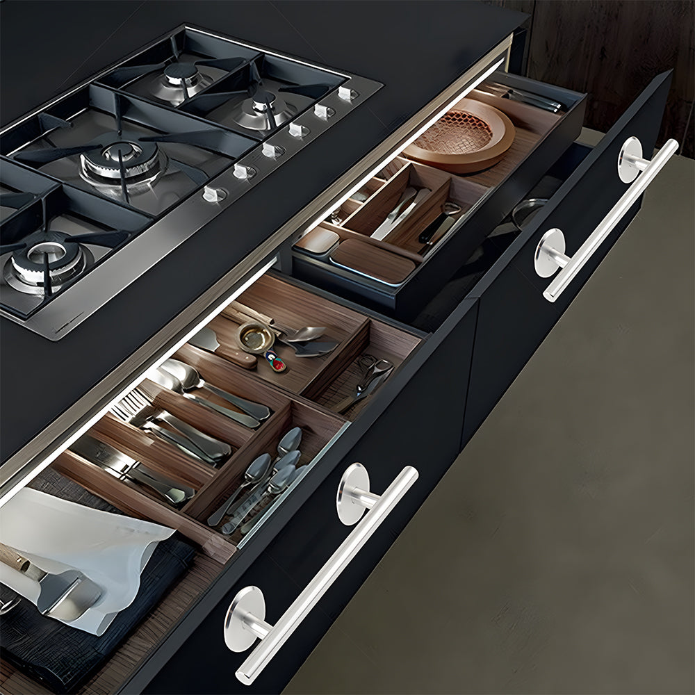Comforsyco Round Bar Cabinet Pulls and Drawer Handles with Round Bases