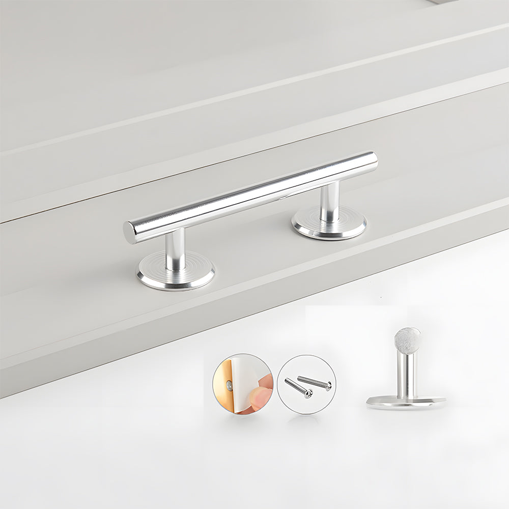Comforsyco Round Bar Cabinet Pulls and Drawer Handles with Round Bases