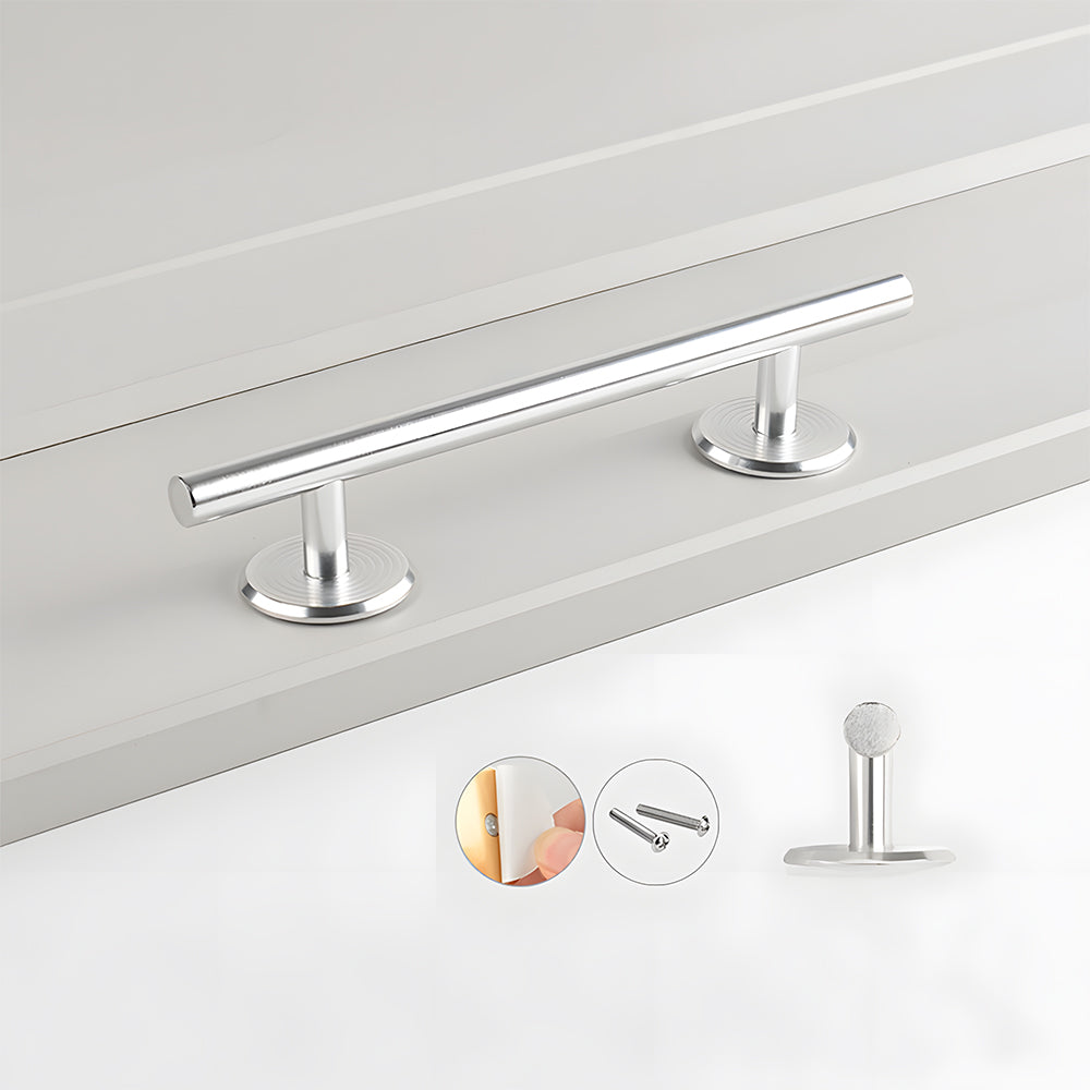 Comforsyco Round Bar Cabinet Pulls and Drawer Handles with Round Bases