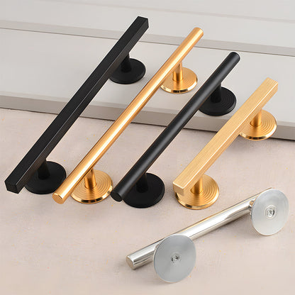 Comforsyco Round Bar Cabinet Pulls and Drawer Handles with Round Bases