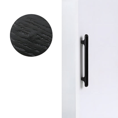 Rounded wood cabinet pull in black with 160 mm centers, shown as a single product on a white background