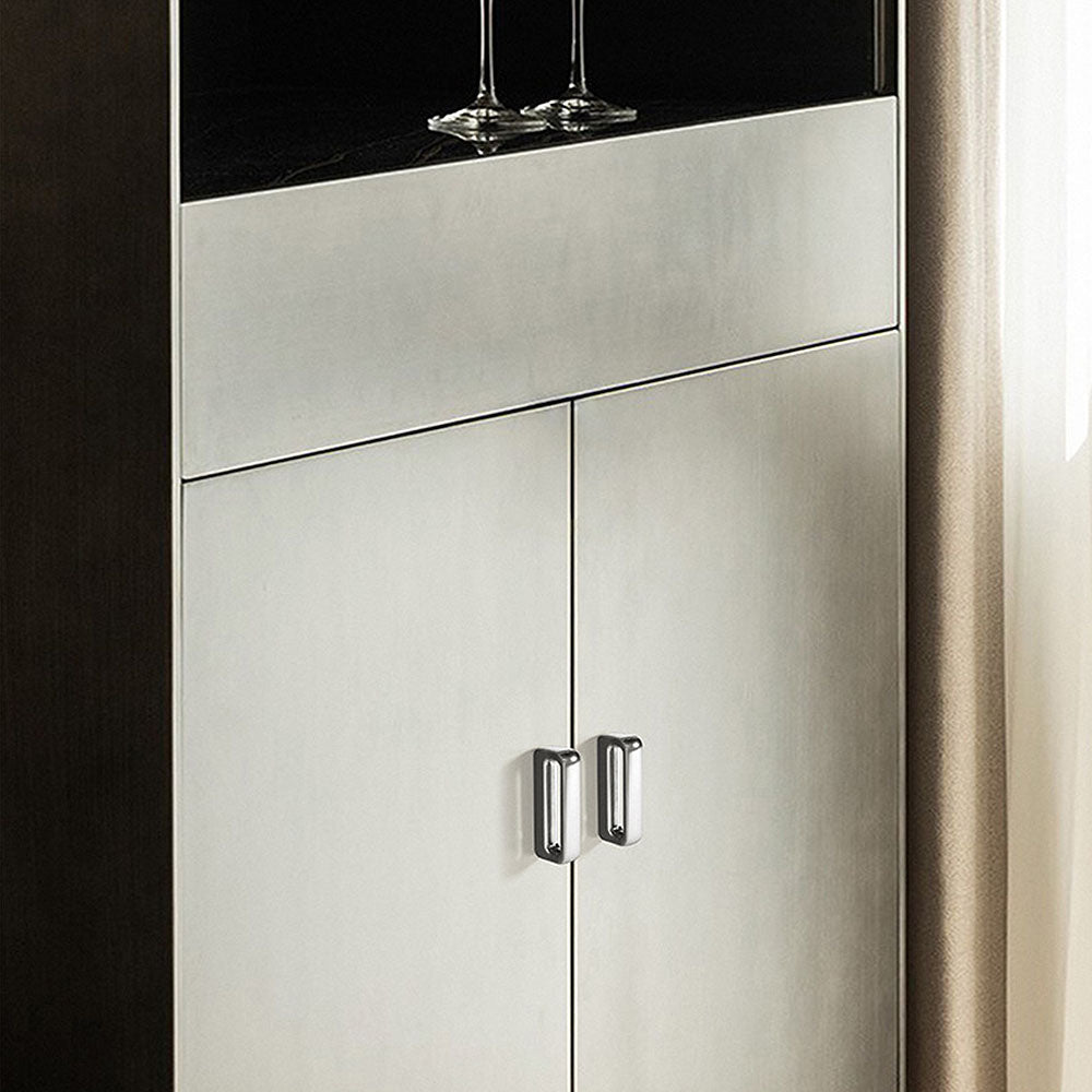 Comforsyco Rounded Rectangular Cabinet Pull Handles for Wine Cabinets