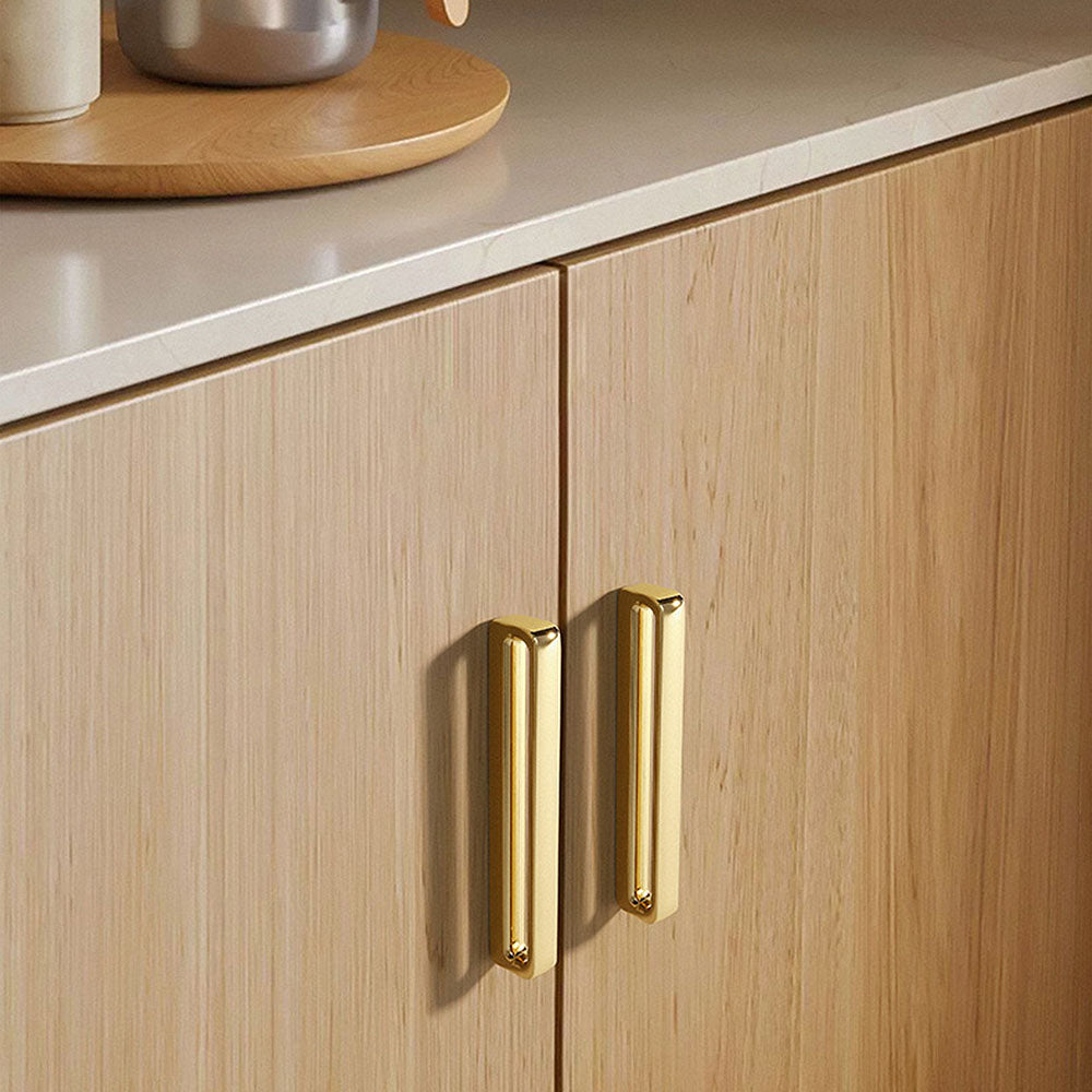Comforsyco Rounded Rectangular Cabinet Pull Handles for Wine Cabinets