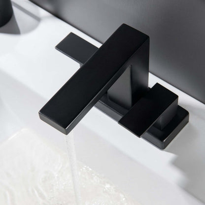 Rovello Modern Low-Profile Two-Handle 3-Hole Widespread Bathroom Sink Faucet