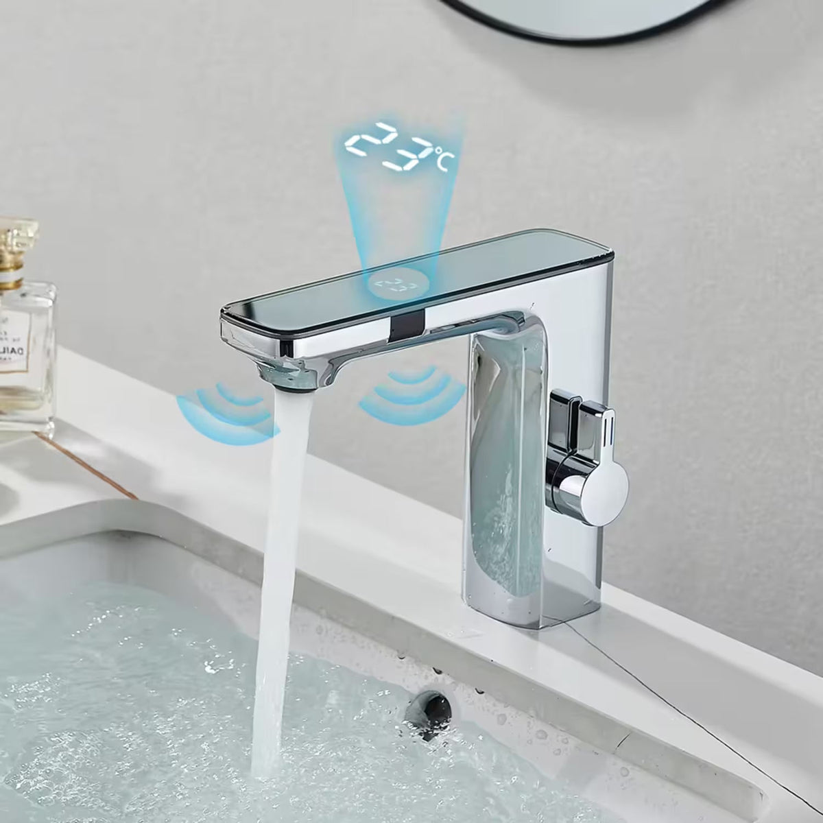 Sensora Touchless Bathroom Sink Faucet with LED Display