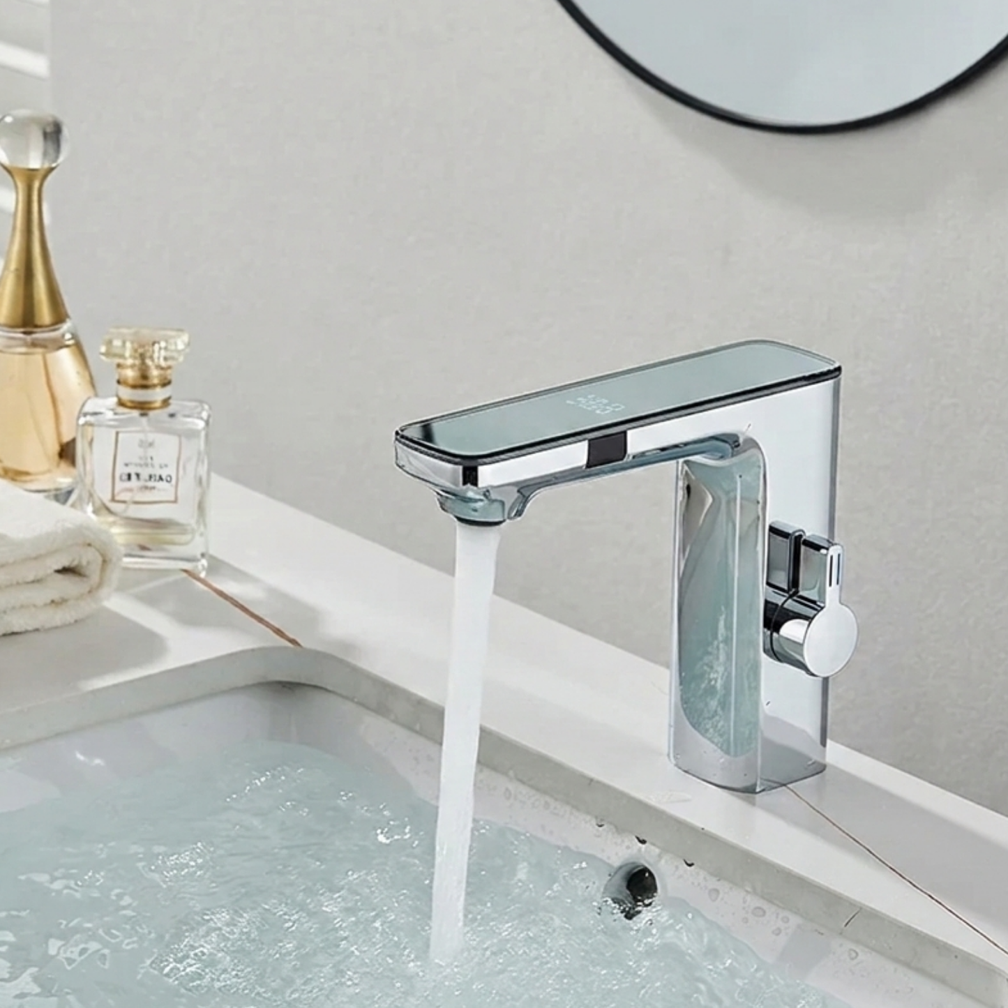 Sensora Touchless Bathroom Sink Faucet with LED Display