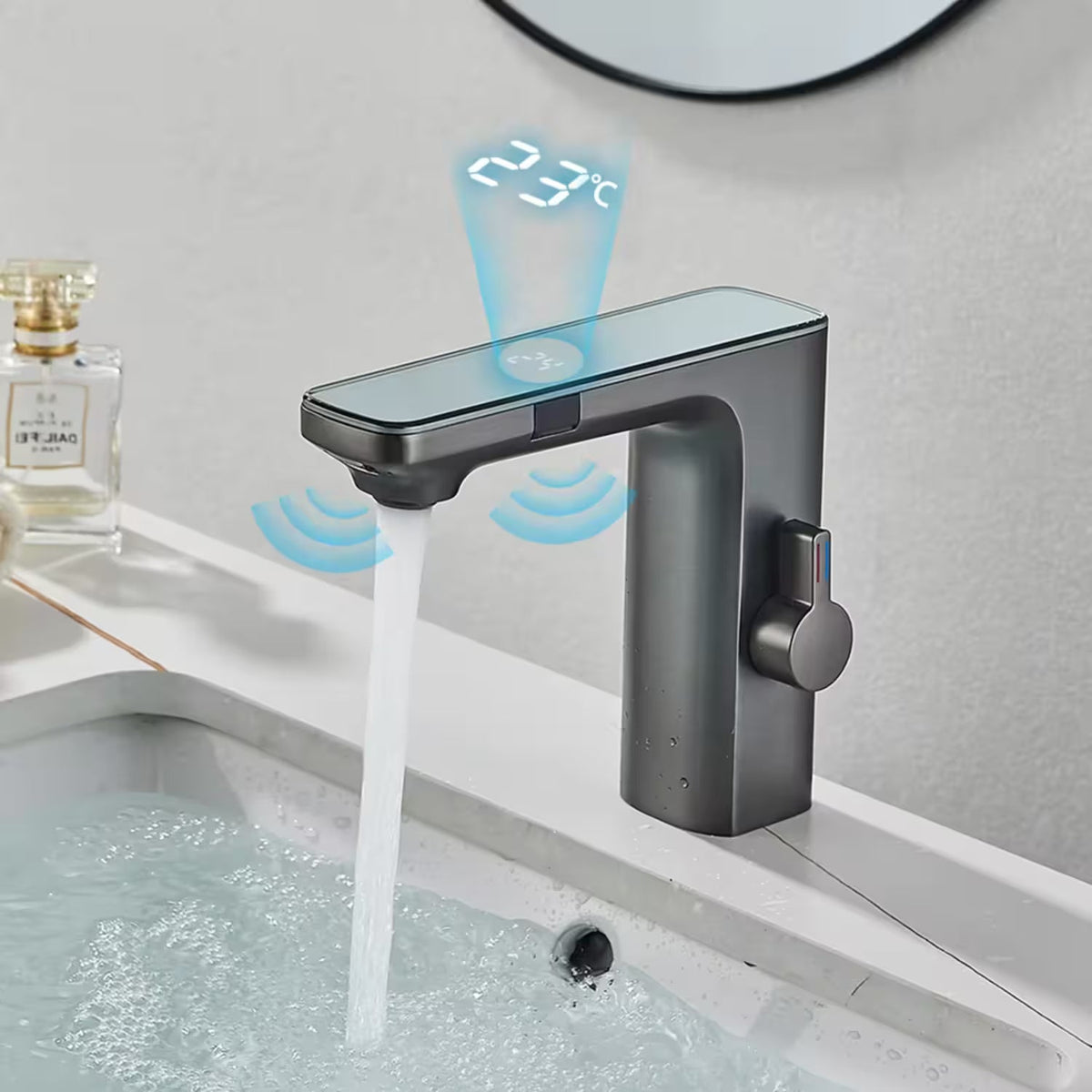 Sensora Touchless Bathroom Sink Faucet with LED Display