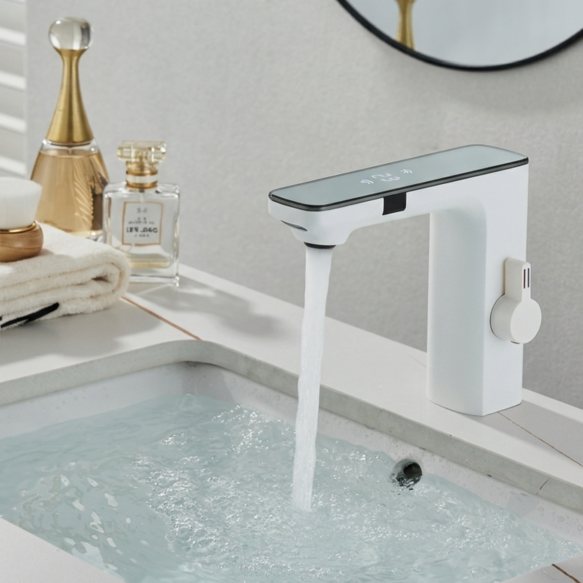 Sensora Touchless Bathroom Sink Faucet with LED Display