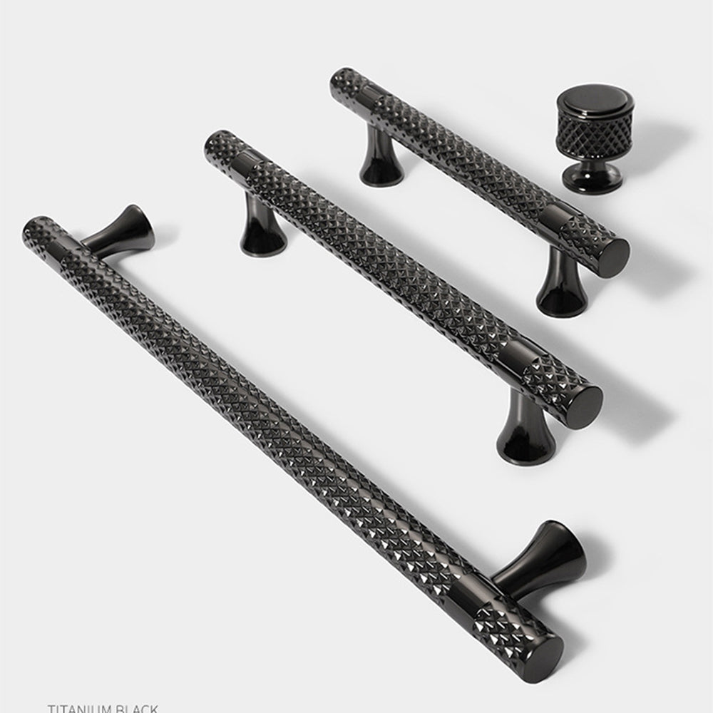 Comforsyco Shiny Modern Zinc Alloy Titanium Gold Black Door Pulls