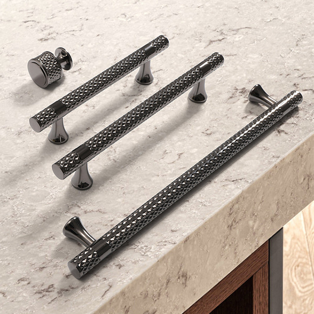 Comforsyco Shiny Modern Zinc Alloy Titanium Gold Black Door Pulls