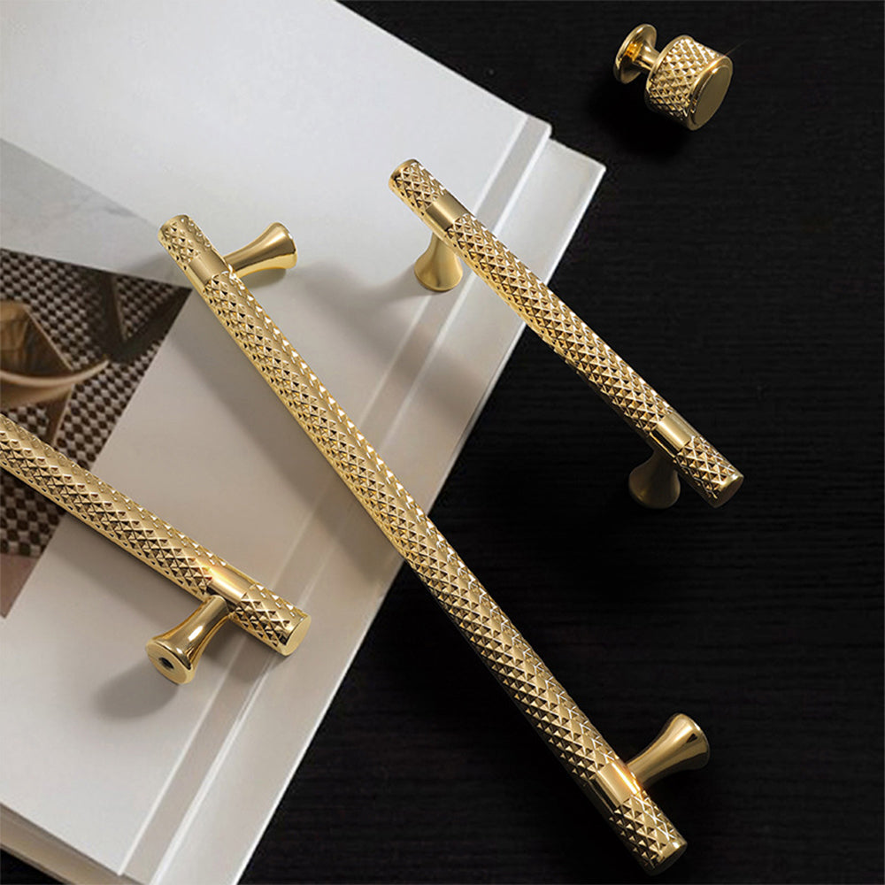 Comforsyco Shiny Modern Zinc Alloy Titanium Gold Black Door Pulls