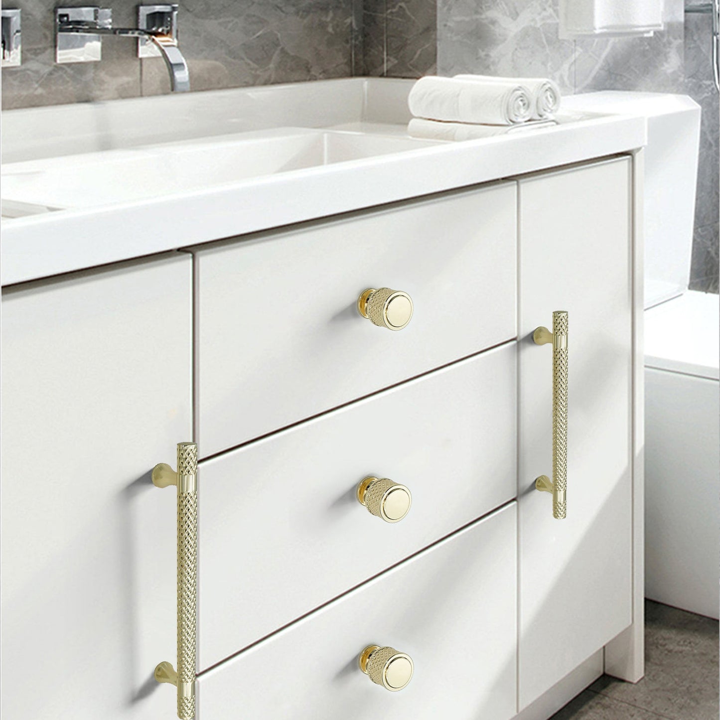 Comforsyco Shiny Modern Zinc Alloy Titanium Gold Black Door Pulls