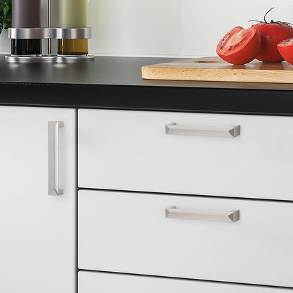 Comforsyco Silver Beveled Square Bar Cabinet Pulls and Drawer Handles