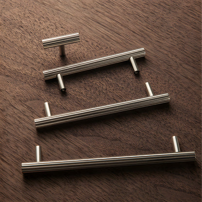Comforsyco Silver Knurled Cabinet Handles and Knobs