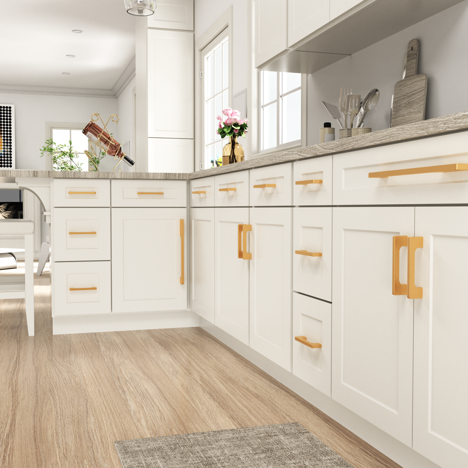 Comforsyco Slim Curved Bar Cabinet Pulls