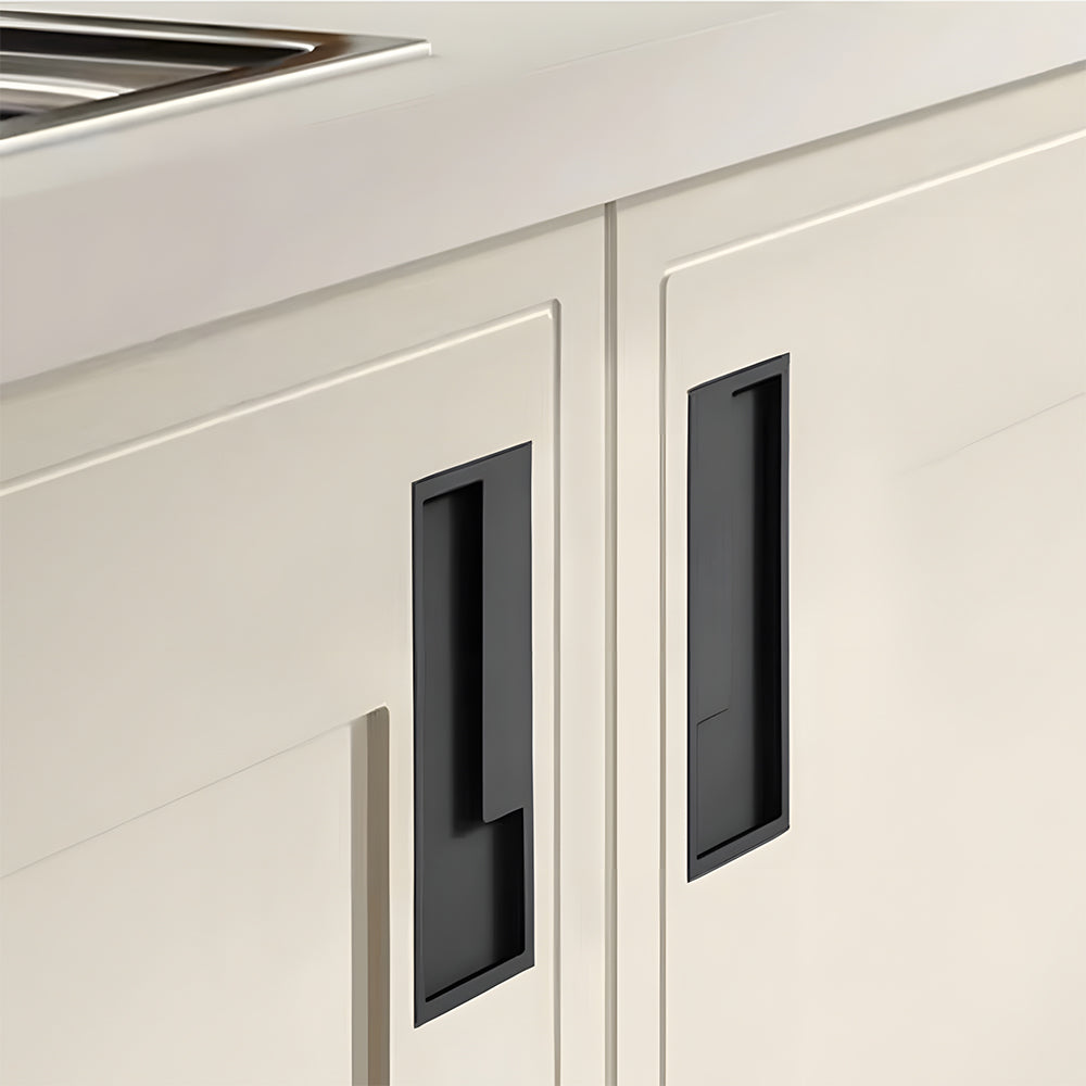 Comforsyco Slotted Recessed Cabinet Pulls in Gold, Black, and Gray