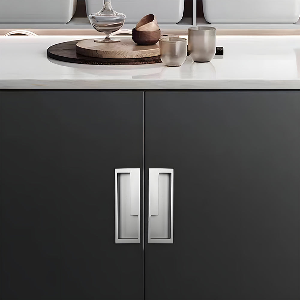 Comforsyco Slotted Recessed Cabinet Pulls in Gold, Black, and Gray
