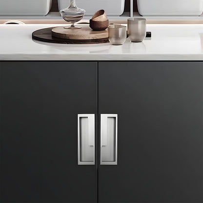 Comforsyco Slotted Recessed Cabinet Pulls in Gold, Black, and Gray