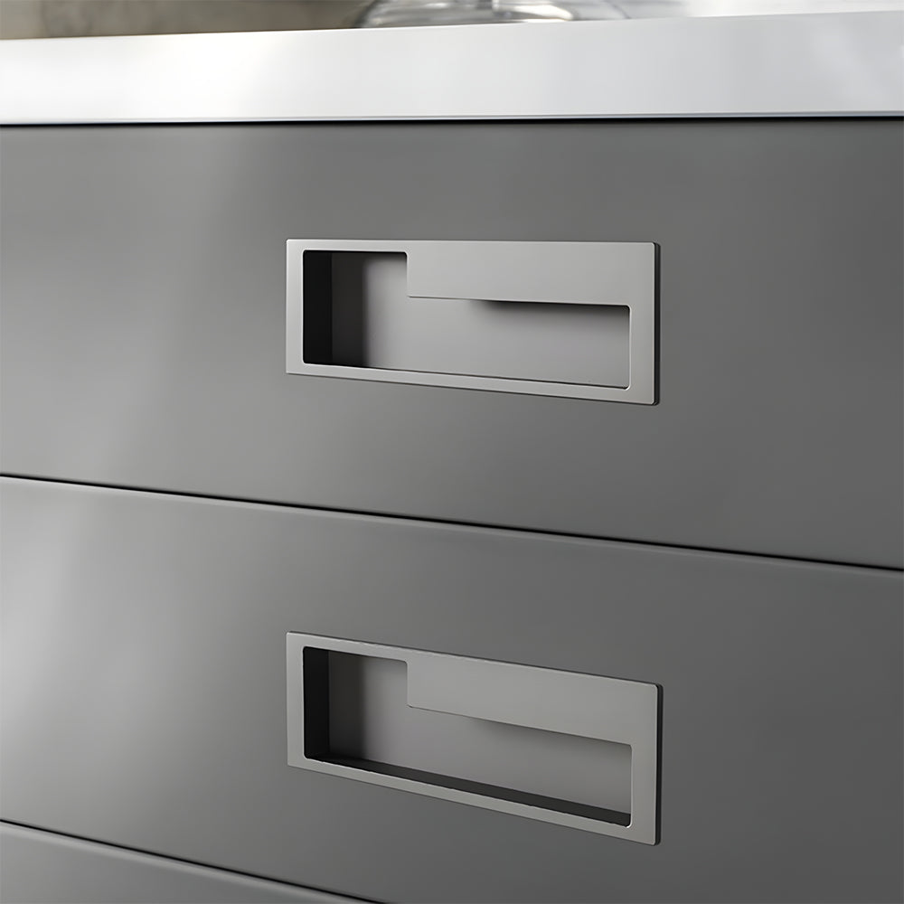 Comforsyco Slotted Recessed Cabinet Pulls in Gold, Black, and Gray