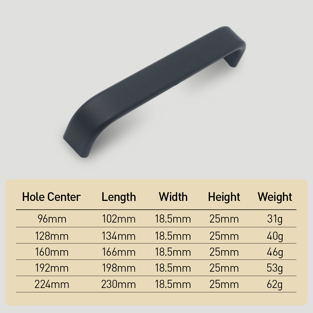Comforsyco Smooth Curved Bar Cabinet Pulls and Drawer Handles