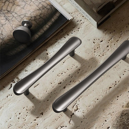 Comforsyco Smooth Curved Cabinet Handles and Round Knobs for Wardrobes