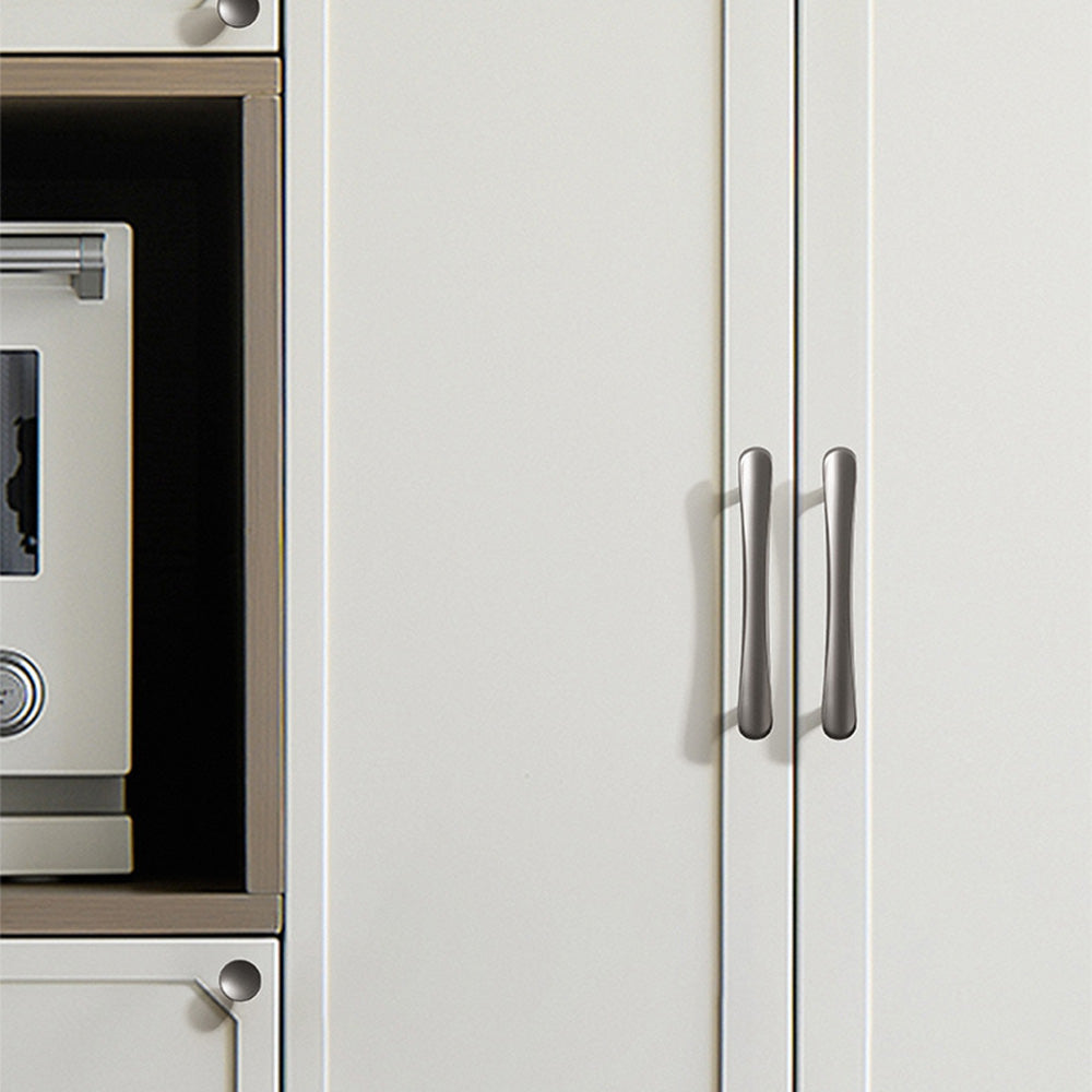 Comforsyco Smooth Curved Cabinet Handles and Round Knobs for Wardrobes