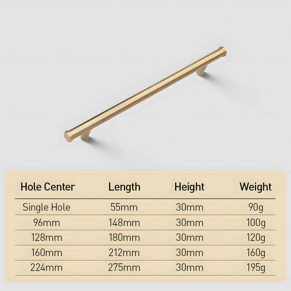 Comforsyco Smooth Gold Brass Cabinet Handles and Drawer Pulls
