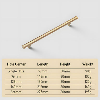Comforsyco Smooth Gold Brass Cabinet Handles and Drawer Pulls