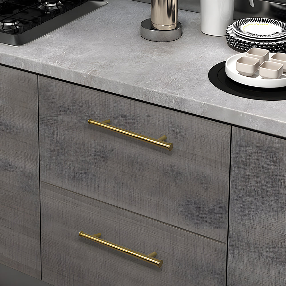 Comforsyco Smooth Gold Brass Cabinet Handles and Drawer Pulls