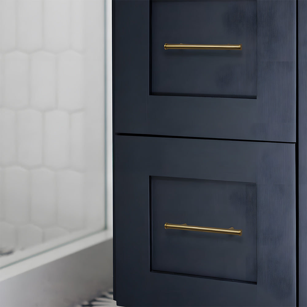 Comforsyco Smooth Gold Brass Cabinet Handles and Drawer Pulls