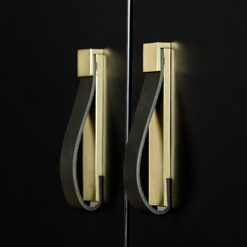 Comforsyco Soft Leather Loop Cabinet Handles for Wardrobes
