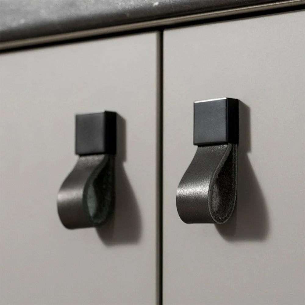Comforsyco Soft Leather Loop Cabinet Handles for Wardrobes