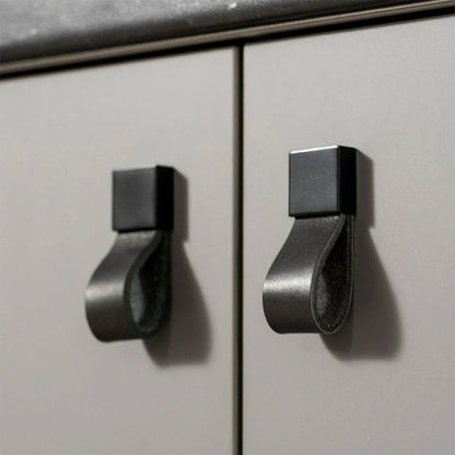 Comforsyco Soft Leather Loop Cabinet Handles for Wardrobes