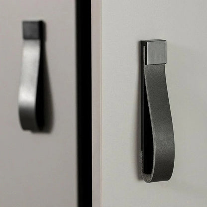 Comforsyco Soft Leather Loop Cabinet Handles for Wardrobes