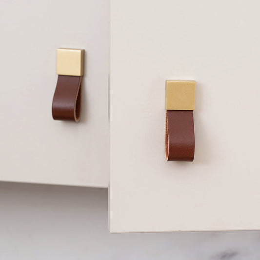 Comforsyco Soft Leather Loop Cabinet Handles for Wardrobes