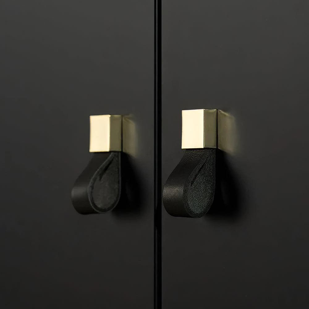 Comforsyco Soft Leather Loop Cabinet Handles for Wardrobes