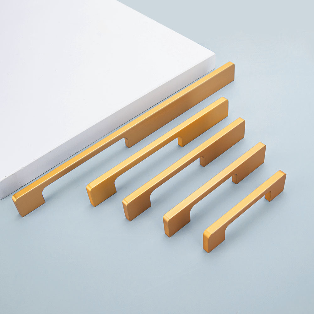 Comforsyco Solid Aluminum Alloy Modern Slimline Gold Cabinet and Drawer Pulls