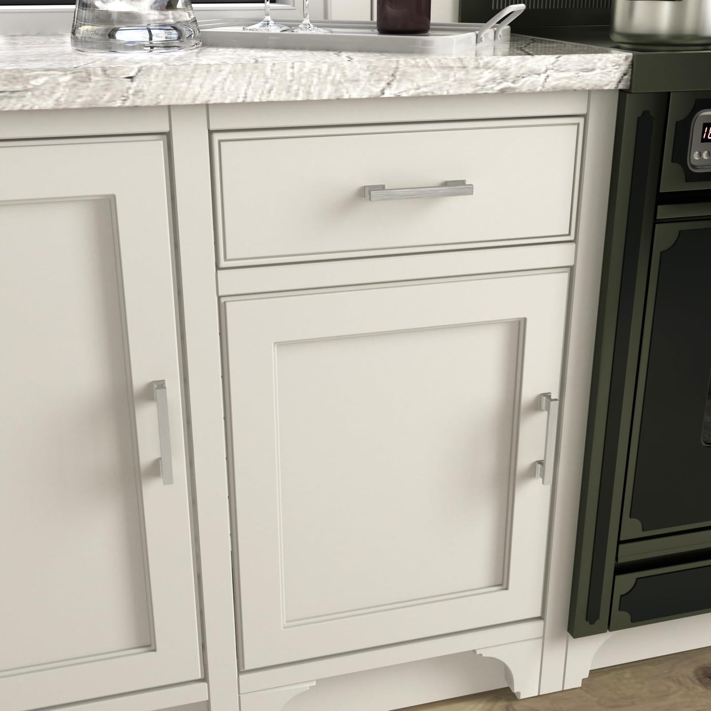 Comforsyco Solid Aluminum Alloy Square Bar Cabinet Pulls