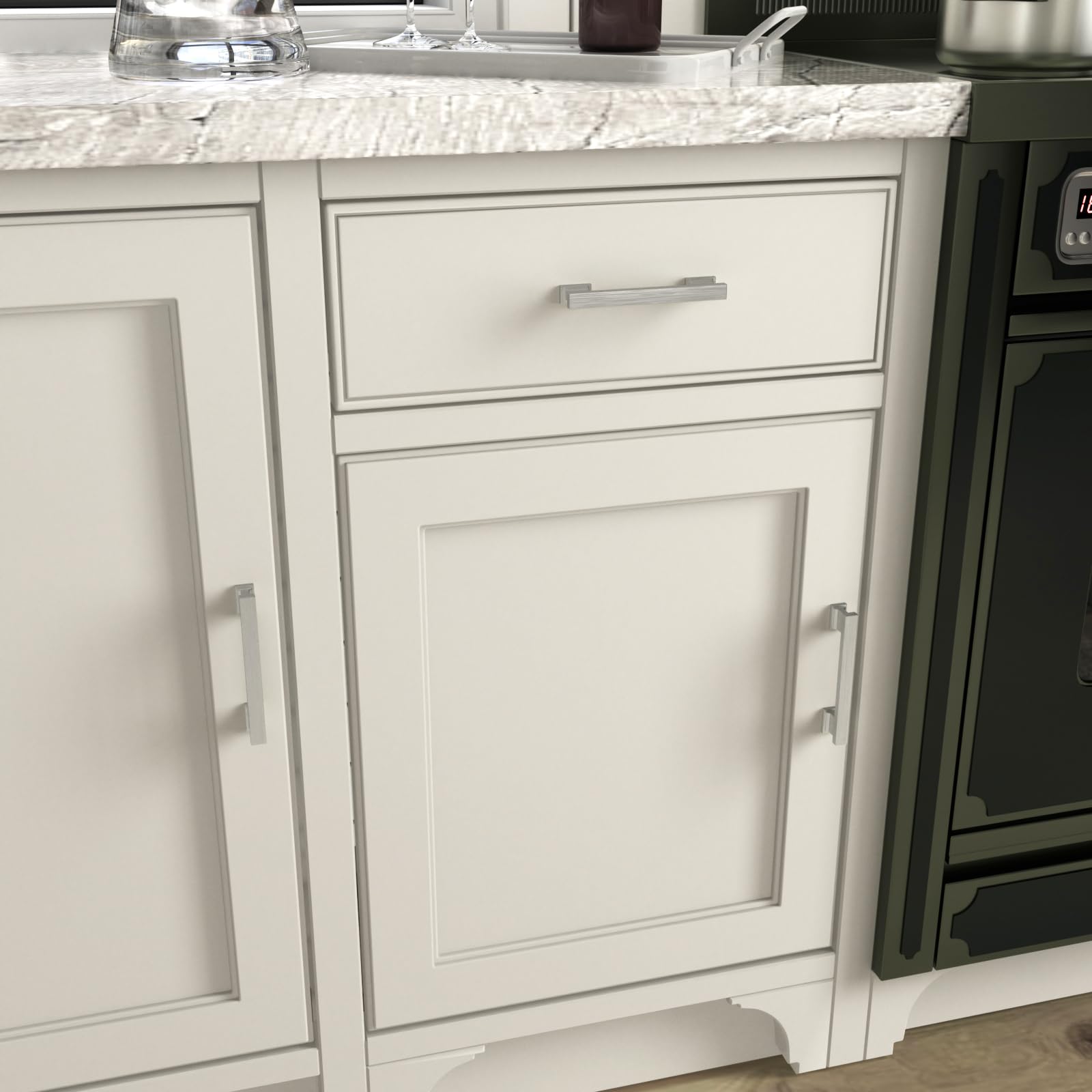 Comforsyco Solid Aluminum Alloy Square Bar Cabinet Pulls