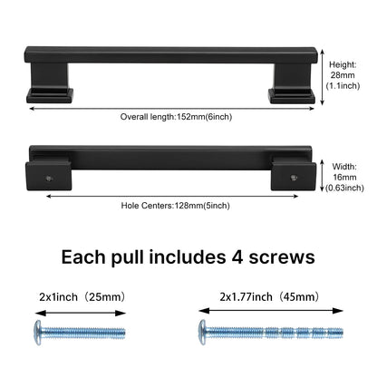 Comforsyco Solid Aluminum Alloy Square Bar Cabinet Pulls