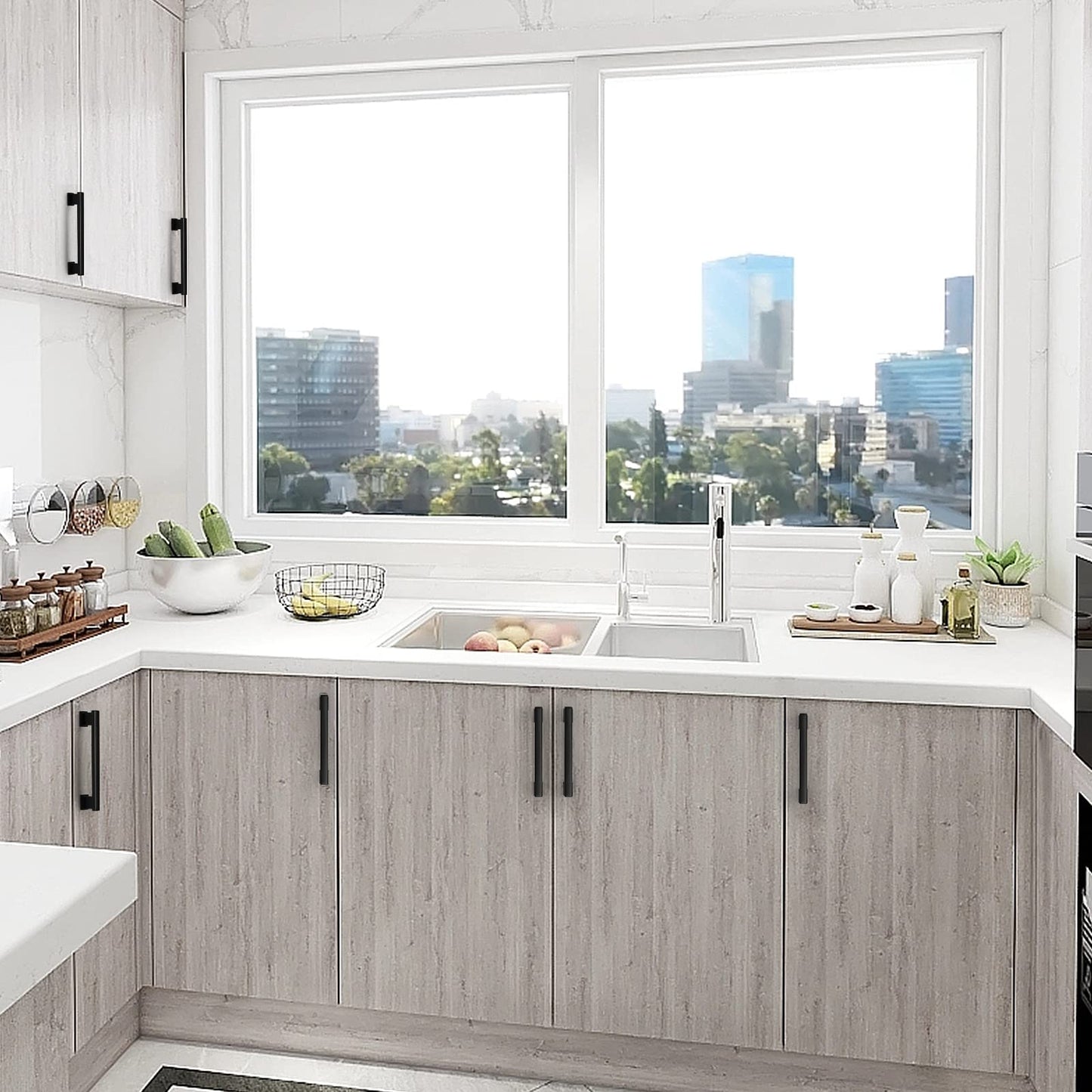 Comforsyco Solid Aluminum Alloy Square Bar Cabinet Pulls