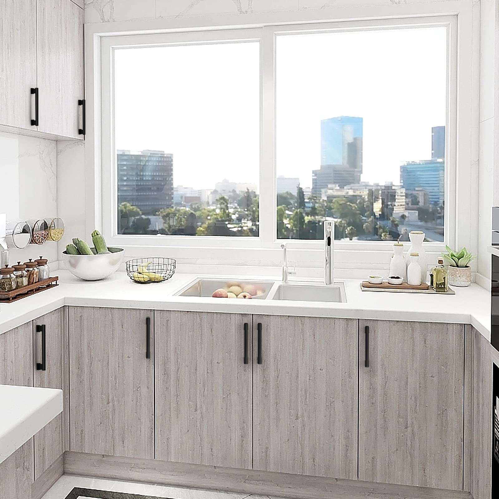 Comforsyco Solid Aluminum Alloy Square Bar Cabinet Pulls