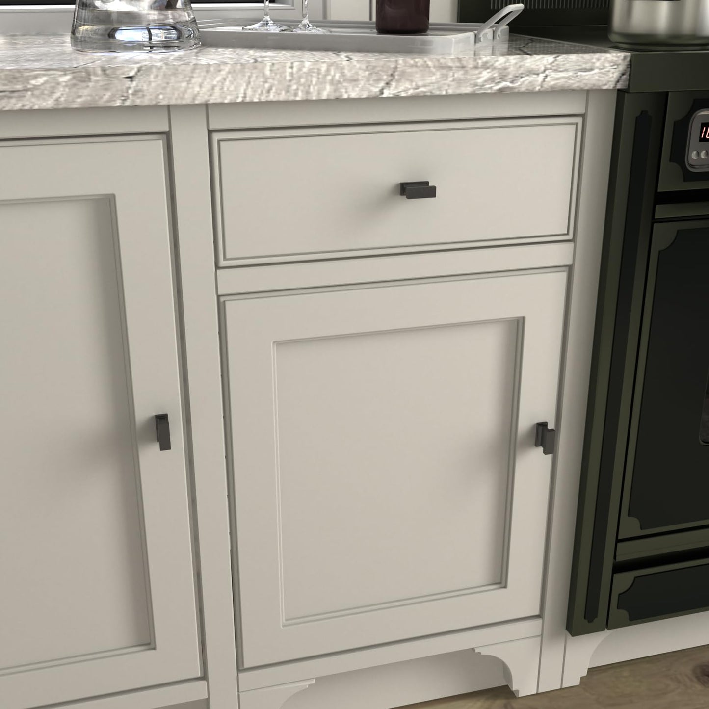 Comforsyco Solid Aluminum Alloy Square Bar Cabinet Pulls