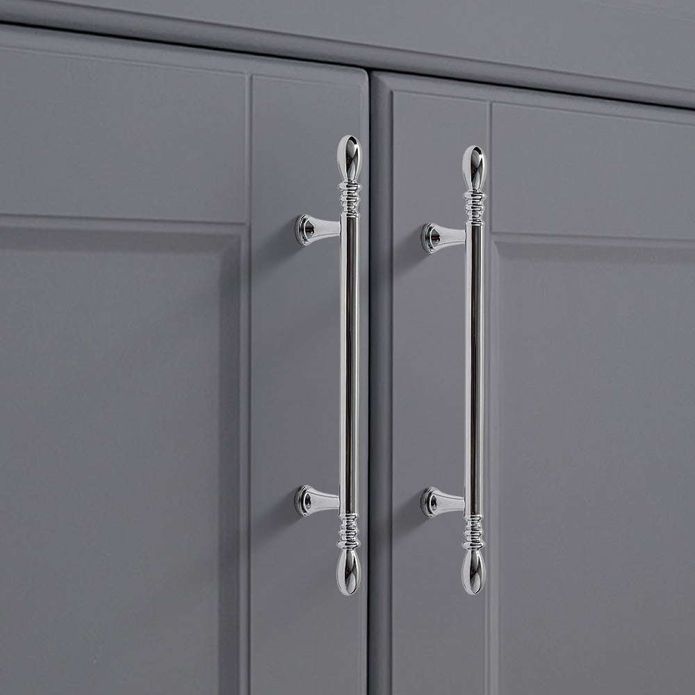 Comforsyco Solid Brass Round Bar Cabinet Pulls and Knobs