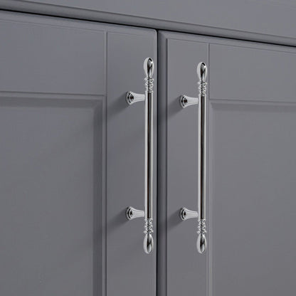 Comforsyco Solid Brass Round Bar Cabinet Pulls and Knobs